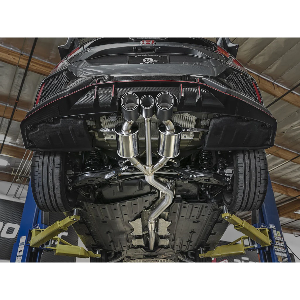 AFE Power 2017+ Civic Type R Takeda 3" 304 Cat-Back Exhaust w/ Tri-Carbon Tips - Image 8