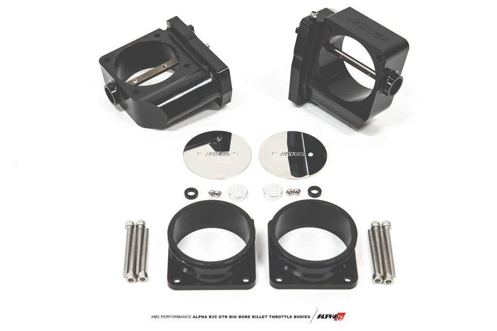 Alpha Performance R35 GTR Big Bore Billet Throttle Bodies - TB Set w/ Vibrant HD Flanges - Image 3