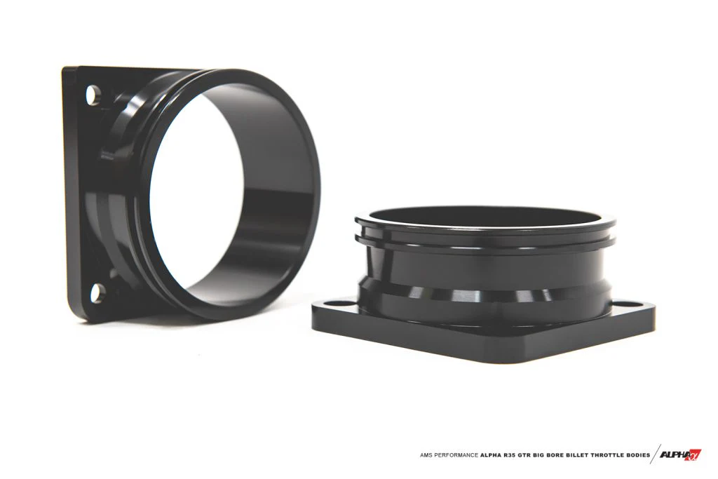 Alpha Performance R35 GTR Big Bore Billet Throttle Bodies - TB Set w/ Vibrant HD Flanges - Image 4