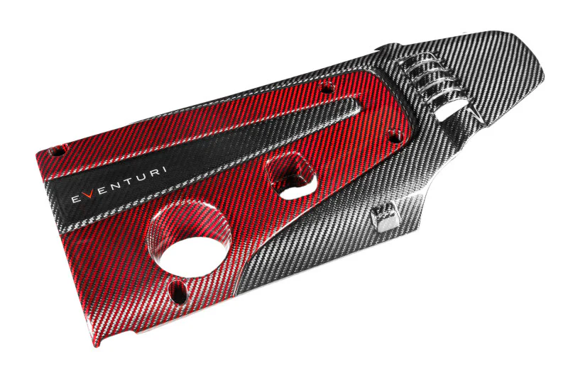 Eventuri 17-21 Civic Type R FK8 Red Kevlar / Black Carbon Engine Cover