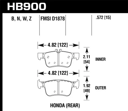 Hawk Civic / Integra Type R/S FK8 FL5 DE5 HP+ Brake Pads - Image 3