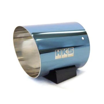 HKS Hi-Power Spec-L2 Exhaust Tip Cover Blue Stainless Steel - Image 2