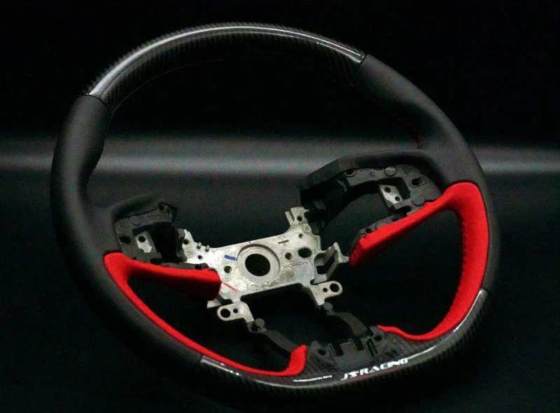 J's Racing 16-21 Civic Carbon Leather Steering Wheel
