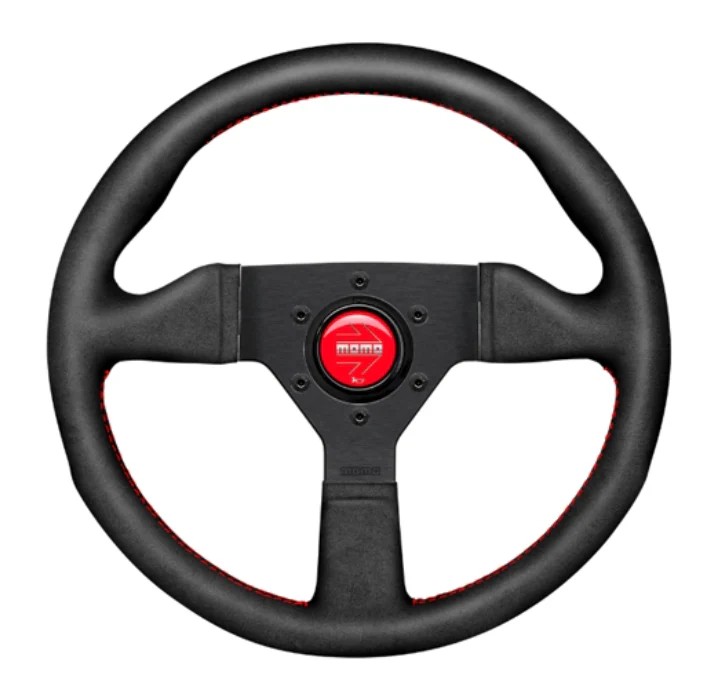 Momo Monte Carlo 320mm / 350mm Leather Red Stitch Steering Wheel - Image 4