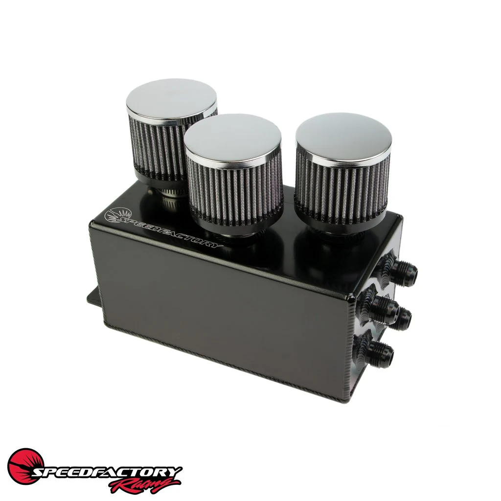 SpeedFactory Racing 3 Filter Oil Catch Can (Black Edition)